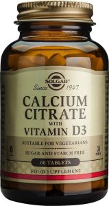 SOLGAR CALCIUM CITRATE 250MG WITH D3 TABS 60S