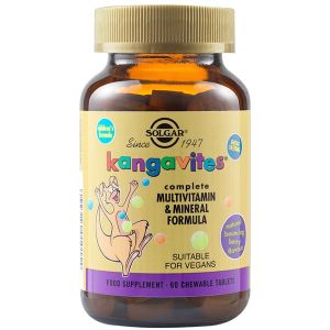 Solgar Kangavites Complete Multivitamin & Mineral Formula Παιδική Μασώμενη Πολυβιταμίνη με Γεύση Φρούτα του Δάσους 60 chewable tabs