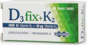 UNI-PHARMA D3 FIX 4000IU + K2 45MCG 60 ΔΙΣΚΙΑ