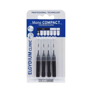 ELGYDIUM Clinic Mono Compact 0.35mm, Μεσοδόντια βουρτσάκια, για την απομάκρυνση της πλάκας & των τροφών, 4 τμχ.