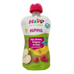 Hipp Hippis Φρουτοπολτός Μήλο, Μπανάνα, Βατόμουρα & Δημητριακά Ολικής Άλεσης, 100gr