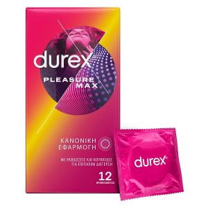 Durex Προφυλακτικά Με Κουκκίδες και Ραβδώσεις Pleasuremax 12τμχ