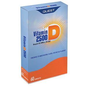 Quest Vitamin D3 2500iu Συμπλήρωμα για το Ανοσοποιητικό και Τα Οστά, 60tabs