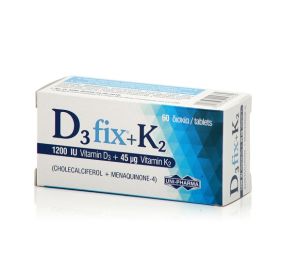 Unipharma D3 fix 1200IU + Κ2 45mcg Συμπλήρωμα Διατροφής, 60 tabs