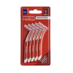 Intermed Ergonomic Interbrush Μεσοδόντια Βουρτσάκια Κόκκινο Size 2 - 0.5mm 5τεμ