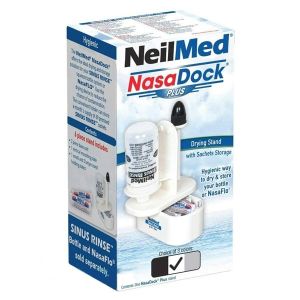 NeilMed NasaDock Plus Drying Stand with Sachet Storage Βάση Υγιεινής Αποθήκευσης Συσκευής Ρινικών Πλύσεων