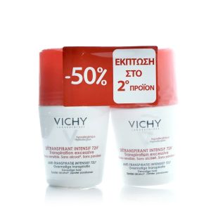Vichy deodorant Roll on 72h Stress Resist για Πολύ Έντονη Εφίδρωση 2 x 50ml